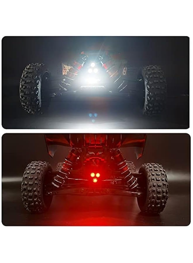 MUNTAQI 1:8th RC Car LED Light Kit Headlight Taillights Front/Rear Lamp for 1/8 ARRMA Typhon 6S BLX/TLR Buggy Upgrades - Image 3