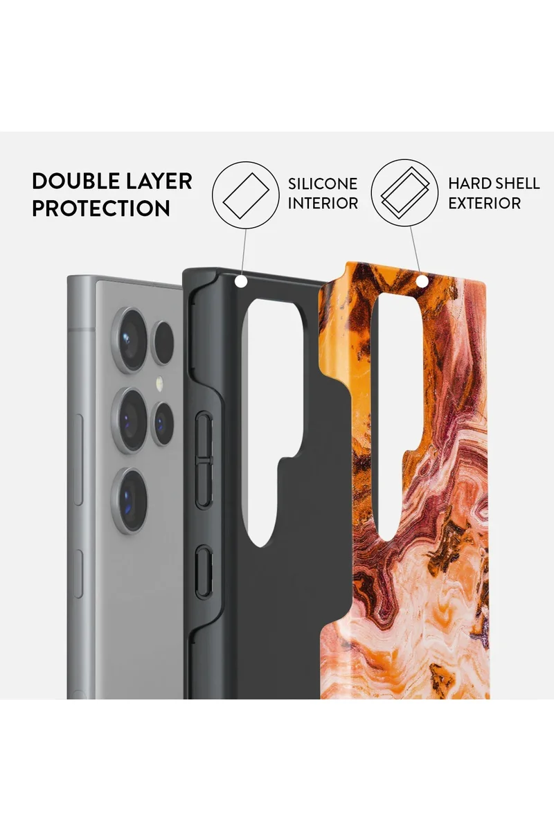 بورجا جراب سامسونج جالاكسي إس  ألترا - يقطين وتوابل لحماية الشاشة والكاميرا مطبوع