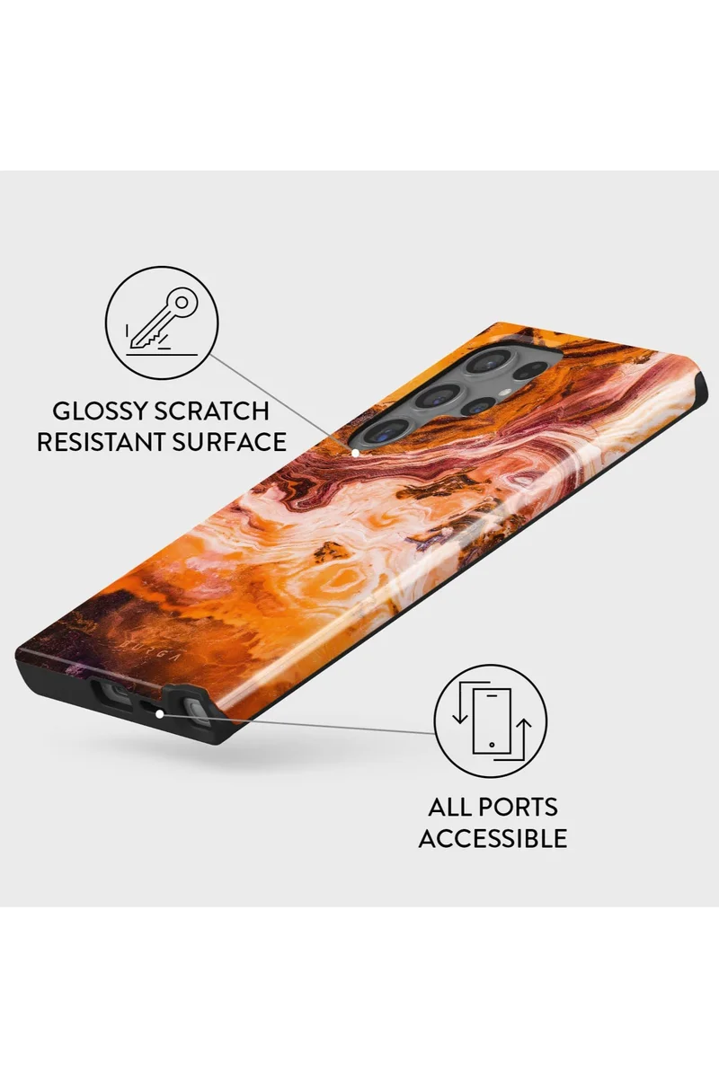 Burga multicolour Samsung Galaxy S24 Ultra Case - Pumpkin Spice For Screen & Camera Protection Printed Case  | Best Price UAE