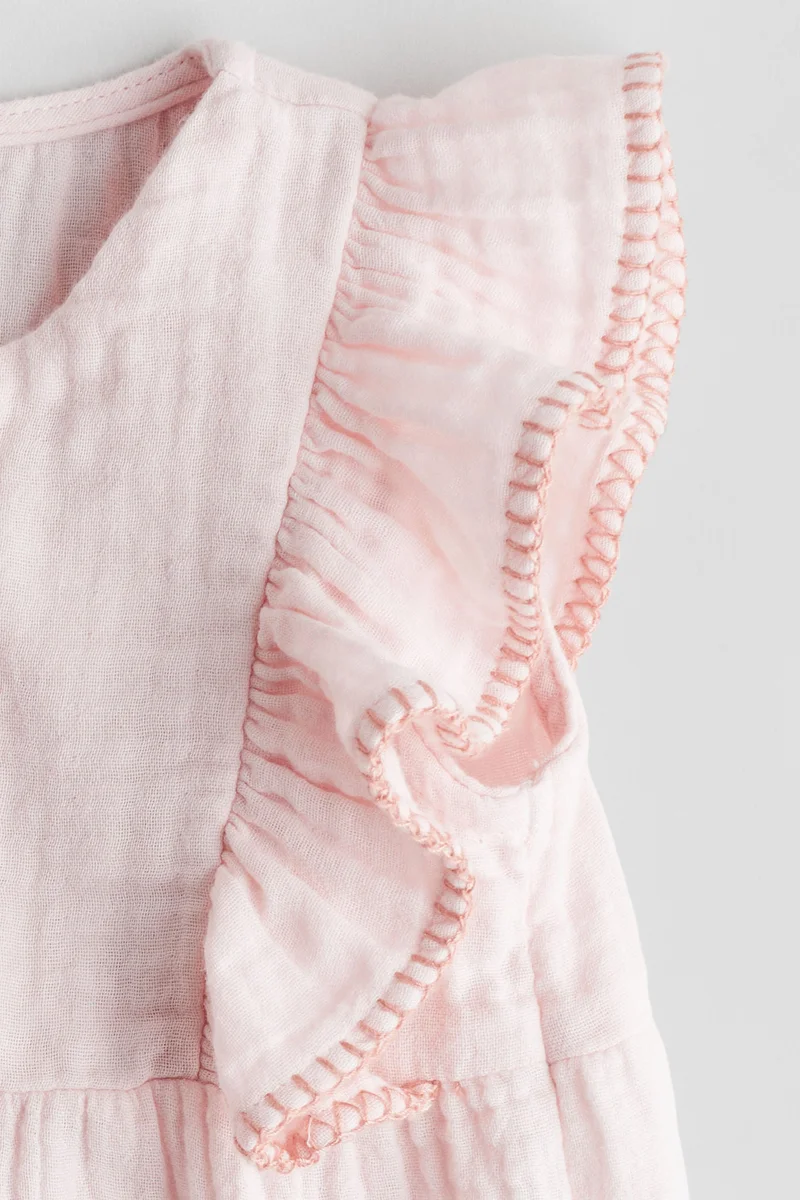 اتش اند ام Frilled muslin romper suit