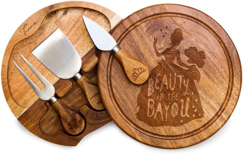 PICNIC TIME مجموعة لوح الجبن وسكين بيك نيك تايم من ديزني الأميرة الضفدع أكاسيا بريه - Image 1