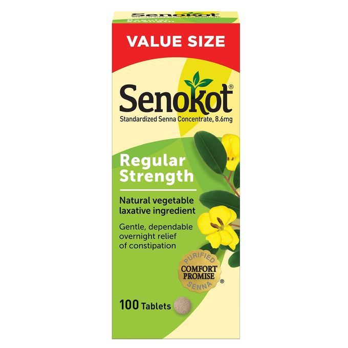 Senokot Regular Strength Senna Laxative Tablets Constipation Relief for Adults 100 count - Image 1