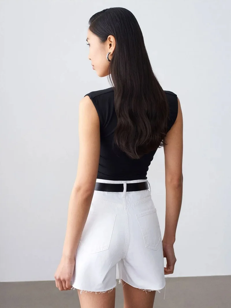 ديلفين DILVIN Sleeveless V-Neck Slim Fit Blouse