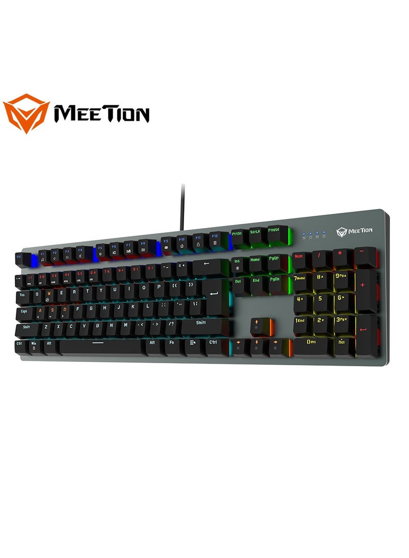 Meetion Mk007 PRO Meetion Basic Mechanical Gaming Keyboard  with OUTEMU blue switch, Crisp Sound, Ergonomic design, LED backlight , full-key anti-collision Satisfy Gamers (Black) - Image 2