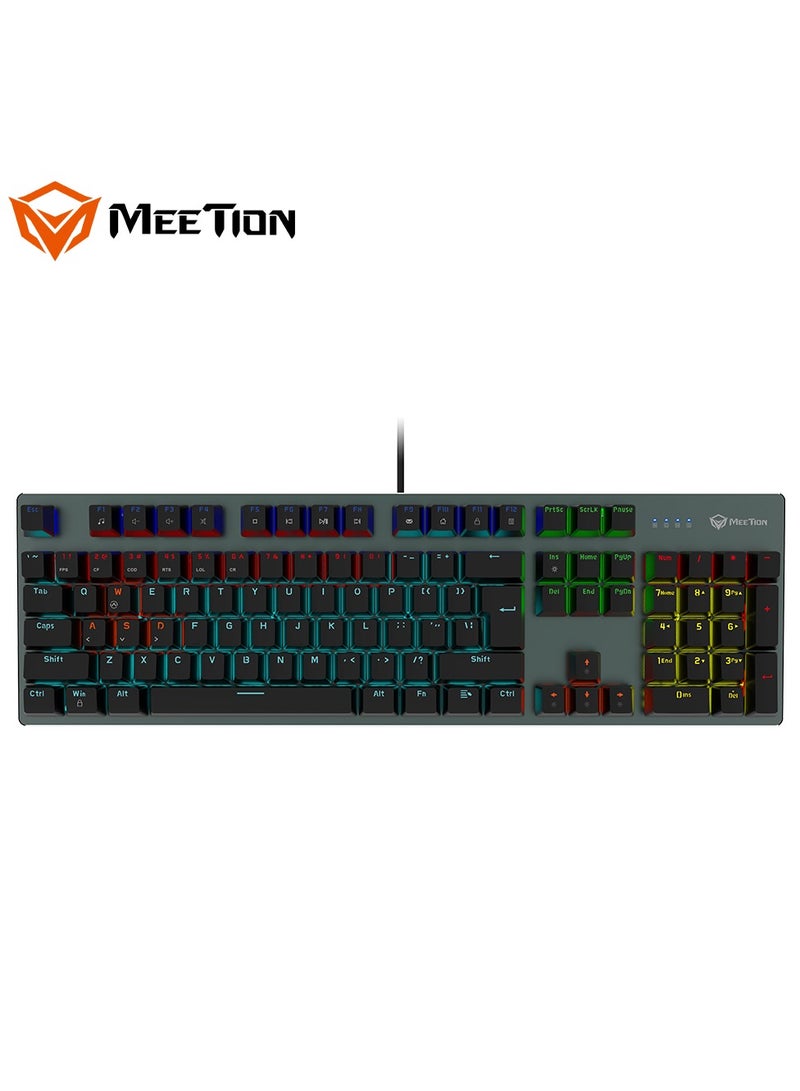 Meetion Mk007 PRO Meetion Basic Mechanical Gaming Keyboard  with OUTEMU blue switch, Crisp Sound, Ergonomic design, LED backlight , full-key anti-collision Satisfy Gamers (Black) - Image 1