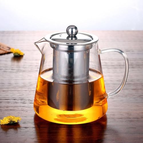 NVRA Premium 550ML Glass Teapot with Removable Infuser | Stovetop & Microwave Safe Borosilicate Clear Large Glass Kettle | Easy to Pour Spout, Blooming and Loose Leaf Tea Maker Set (550) - Image 2