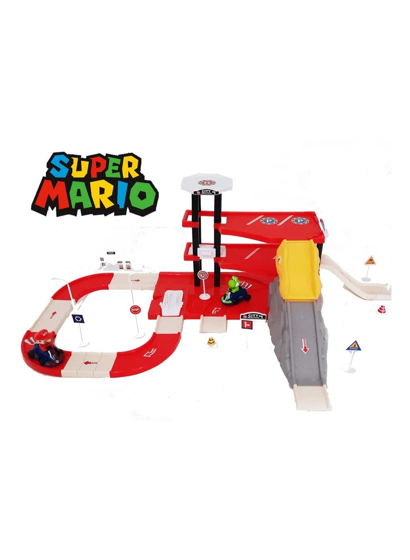 سوبر ماريو لعبة سباق سيارات للأطفال مع مسار كبير و25 قطعة – تصميم مستوحى من عالم الشخصيات الكرتونية، ألوان متعددة - Image 2