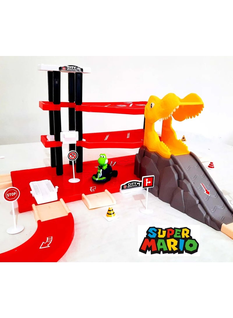 سوبر ماريو لعبة سباق سيارات للأطفال مع مسار كبير و25 قطعة – تصميم مستوحى من عالم الشخصيات الكرتونية، ألوان متعددة - Image 4