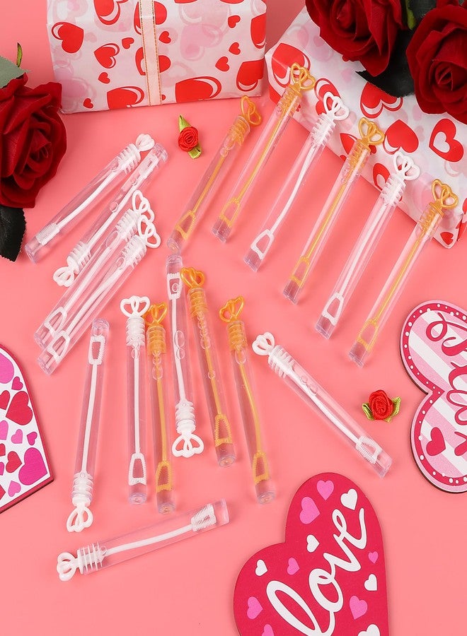LOKIPA 40PCS Wedding Bubbles Wands Bulk, Mini Bubble Party Favors White and Gold Heart Bubble Wands for Guest Anniversary Supplies Valentines Day Party Decoration Supply - Image 4