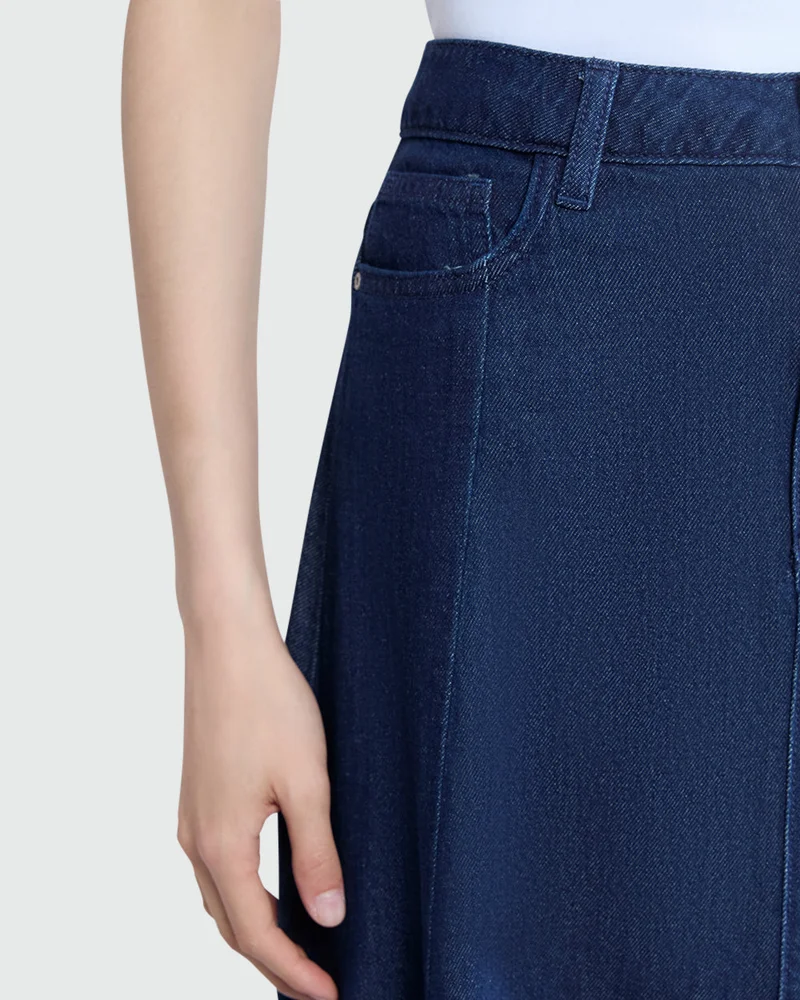 Ovs Dark Blue Denim Full Skirt By OVS
