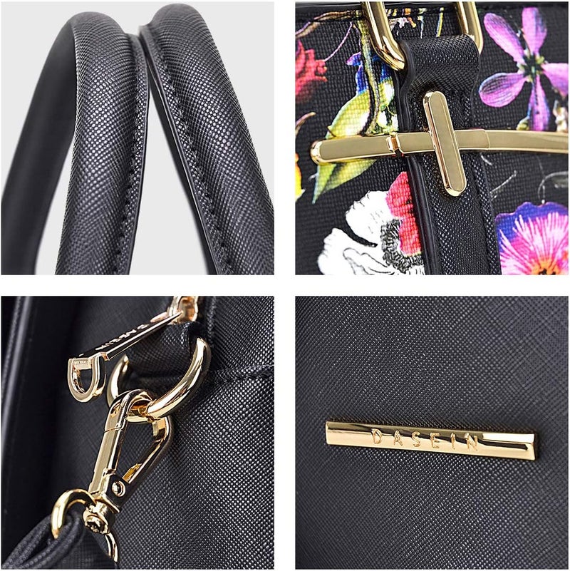 DASEIN Women Handbag Wallet Tote Shoulder Hobo Bag Top Handle Satchel Purse Set 2pcs with 3 Compartments - Image 2