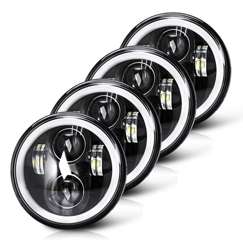 4pcs 5 34 575 LED Headlights with High Low Beam Amber turn signal White DRL 5 34 led headlight Halo Ring