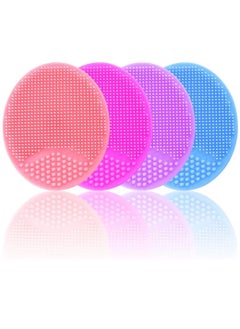 Generic Baby Cradle Cap Brush Baby Bath Brush Silicone Massage Brush Silicone Scrubbers Exfoliator Brush The SkinSoother Baby Essential for Dry Skin Cradle Cap and Eczema Blue & Pink & Purple & Red  - Image 1