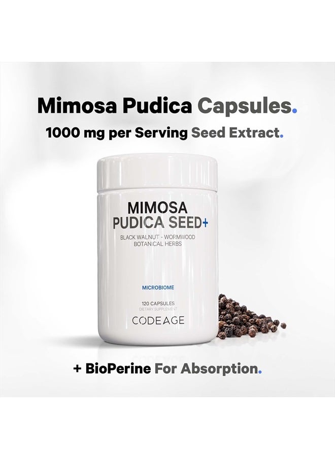 Codeage - Organic Mimosa Pudica Seed Capsules - Mimosa Pudica Seeds Supplement - Black Walnut, Cloves, Vidanga, Neem, BioPerine - All in One - Sensitive Plant Pills - Non-GMO & Vegan - 120 Capsules - Image 1
