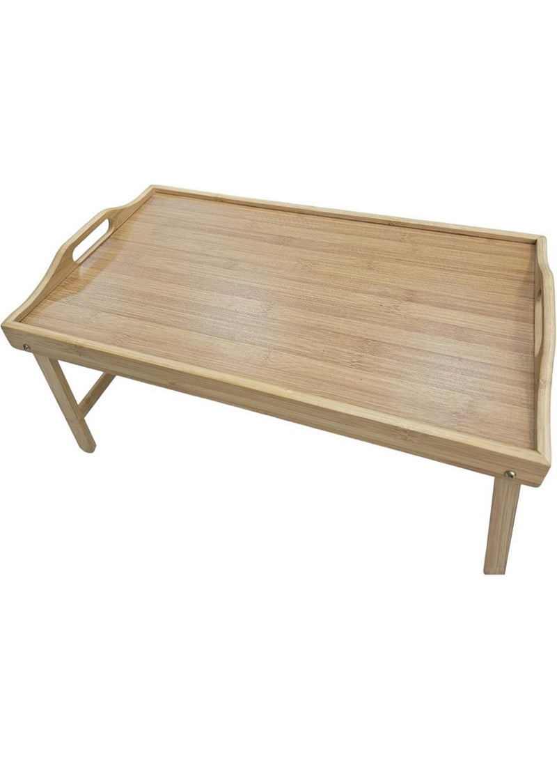Bed tray made of natural wood with a 50x30 cm adjustable base - Image 5