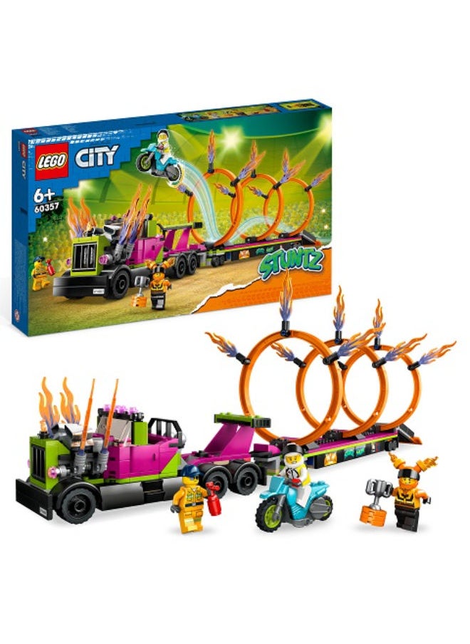 LEGO 60357 Stunt Truck & Ring Of Fire Challenge Building Set  - Image 1