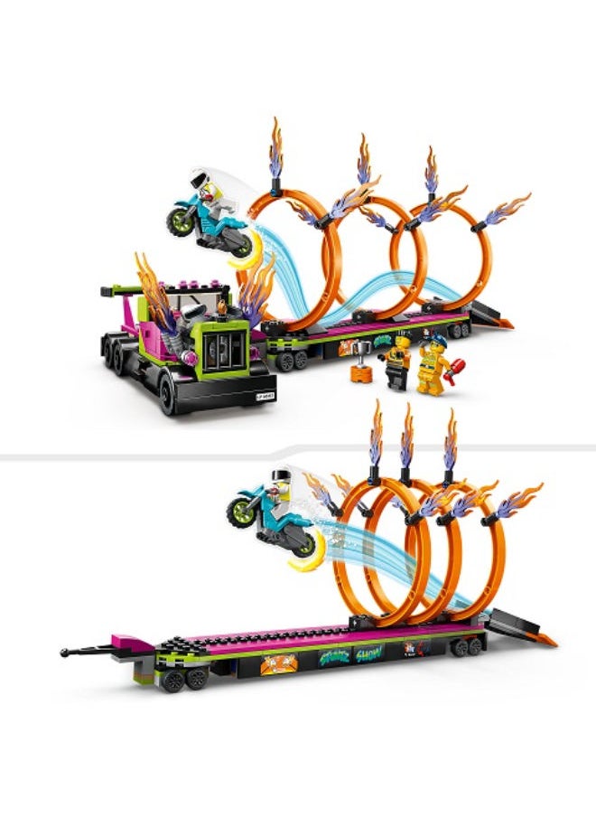 LEGO 60357 Stunt Truck & Ring Of Fire Challenge Building Set  - Image 3