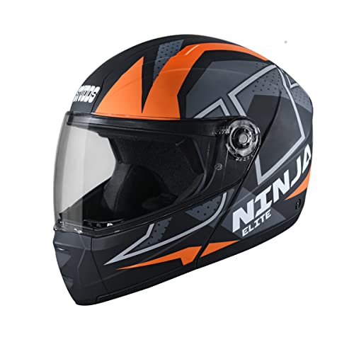 STUDDS Ninja Elite Super D6 FLIP-UP Full FACE Helmet N10 MATT Black-M - Image 1