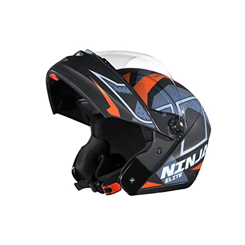 STUDDS Ninja Elite Super D6 FLIP-UP Full FACE Helmet N10 MATT Black-M - Image 2
