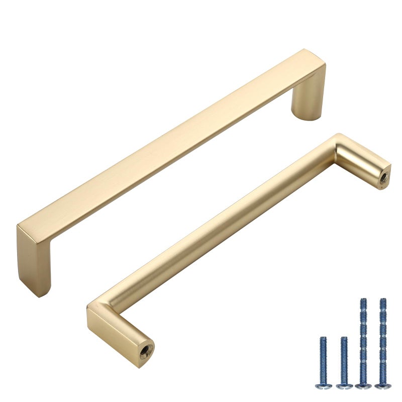KNOKLOCK 10 Pack 5 Inch(128mm) Kitchen Cabinet Handles Brushed Gold Cabinet Pulls Kitchen Cabinet Hardware Drawer Pulls for Dresser Cupboard Wardrobe - Image 1