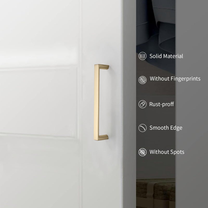 KNOKLOCK 10 Pack 5 Inch(128mm) Kitchen Cabinet Handles Brushed Gold Cabinet Pulls Kitchen Cabinet Hardware Drawer Pulls for Dresser Cupboard Wardrobe - Image 3