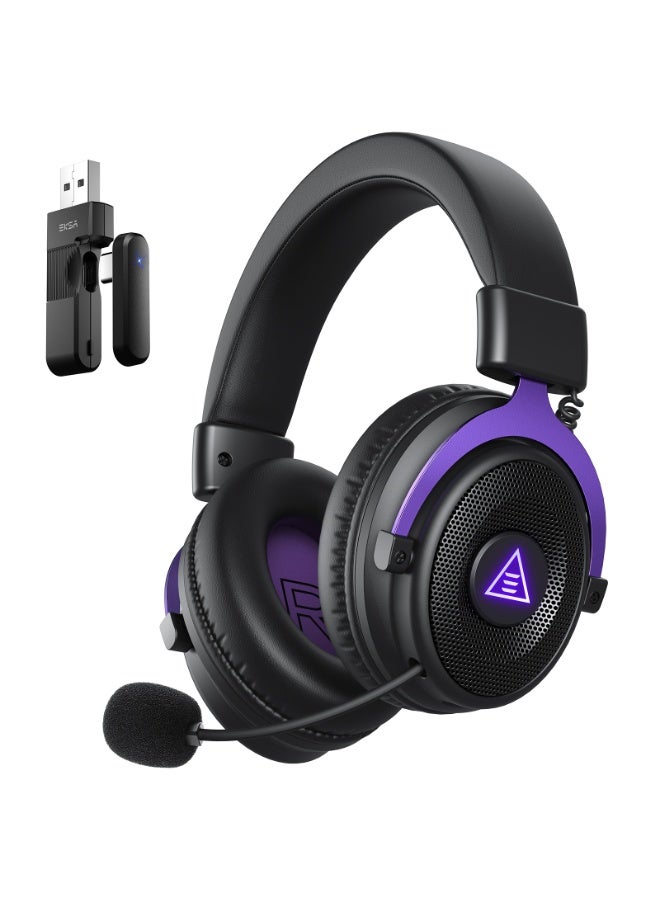إكسا سماعة ألعاب لاسلكية إيكسا للكمبيوتر الشخصي، بلاي ستيشن 5، بلاي ستيشن 4، موصلة بمنفذ USB 2.4 جيجا هرتز ومنفذ Type-C، مزودة بميكروفون، زمن استجابة 30 مللي ثانية، بطارية تدوم 80 ساعة، سماعات بلوتوث لجهاز سويتش، اللابتوب، الهواتف المحمولة، ماك - Image 1
