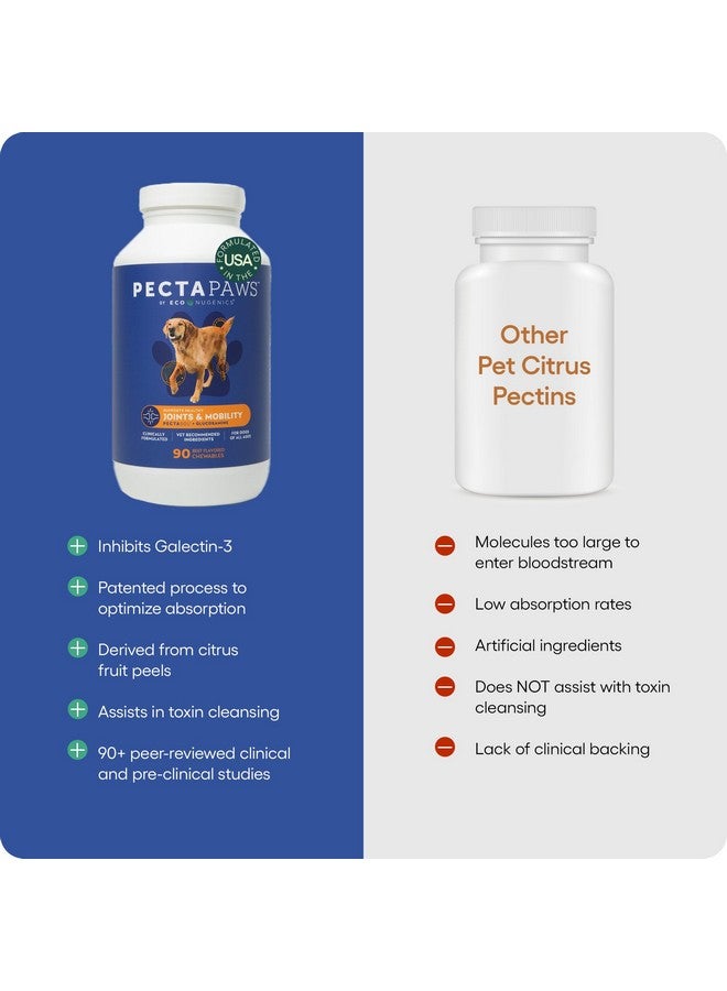 ecoNugenics PectaPaws Chewable Dog Supplements - Beef Flavor, 90 Count - PectaSol Modified Citrus Pectin + Glucosamine HCI for Dogs of All Ages, Supports Mobility, Joints, Immune Function, Pain Relief - Image 4