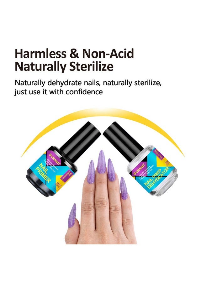 BURANO Natural Nail Gel Prep Dehydrator And Primer For Acrylic Nails And Gel Polish Long Lasting Acid Free Acrylic Nail Primer No Burns Bonding Primer 0.5 Oz - Image 3