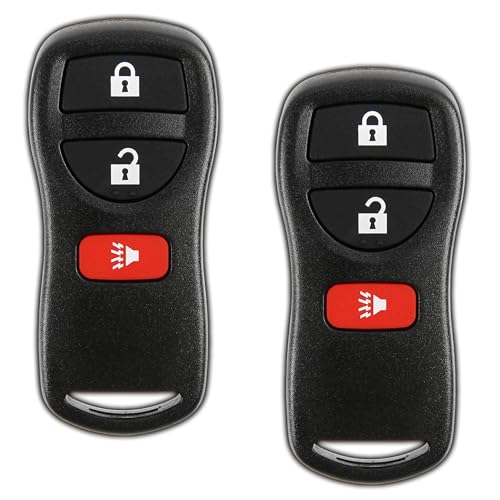 KeylessOption 2X KeylessOption Key Fob for 2002 2003 2004 2005 2006 2007 2008 2009 2010 2011 2012 2013 2014 2015 2016 2017 Nissan Titan Rogue Infiniti Remote, 3-Button KBRASTU15, Programming Guide Included - Image 1
