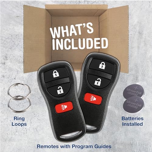 KeylessOption 2X KeylessOption Key Fob for 2002 2003 2004 2005 2006 2007 2008 2009 2010 2011 2012 2013 2014 2015 2016 2017 Nissan Titan Rogue Infiniti Remote, 3-Button KBRASTU15, Programming Guide Included - Image 2