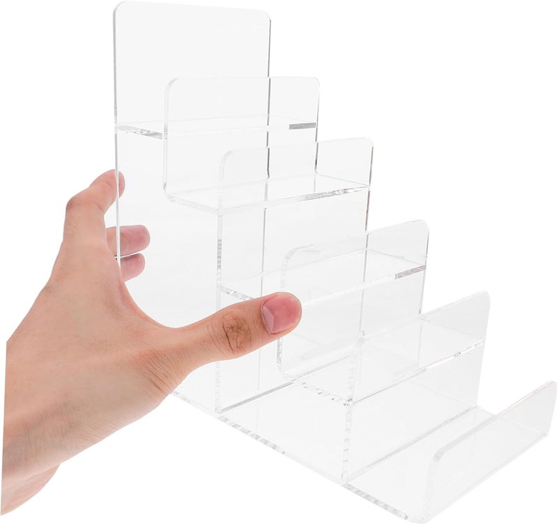 Garneck Acrylic Riser Display Stand Wallet Organizer Rack for Efficient Storage Compact Design for Retail Purse Display Sturdy and Portable Wallet Shelf for Neat - Image 4