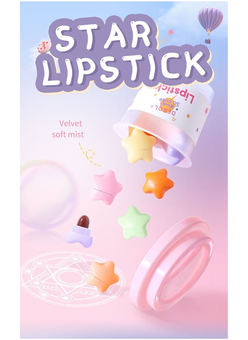 DEROL - Lipstick Set For Women 6pcs Matte Moisturizing Planet Party Capsule Lip Stick Velvet Long Lasting Waterproof Nude Non-Stick Cup 24 Hours Smudge Proof Permanent Color Stay Hydration Makeup Gift - Image 1