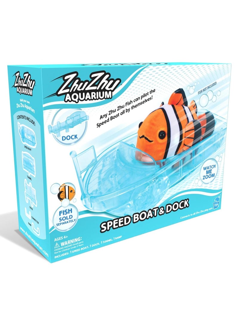 Zhuzhu Aquarium ZhuZhu Aquarium Speed Boat and Dock | ZhuZhu Pets | Aquarium Pet | Fish Pet | Gift for Kids and Adults - Image 1