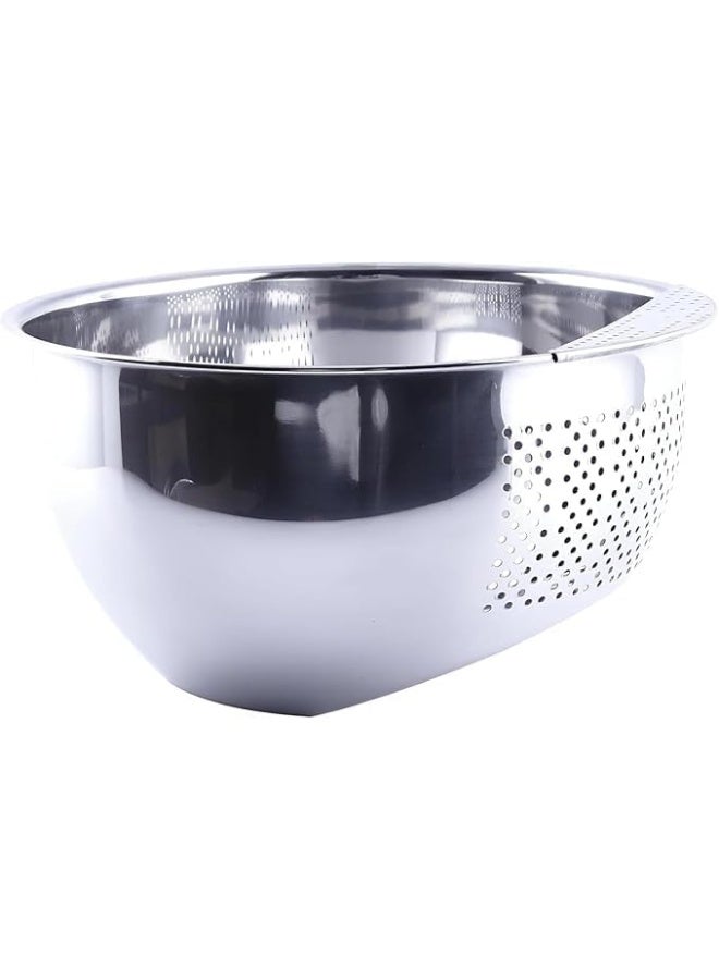 Stainless Steel Rice Washing Colander - Durable and Multi-Function, Silver - Image 3