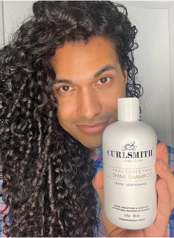 CURLSMITH Shine Shampoo, Gentle, Sensitive, Fragrance Free Cleanser for All Curl and Hair Types, Vegan (12 fl oz)  - Image 4