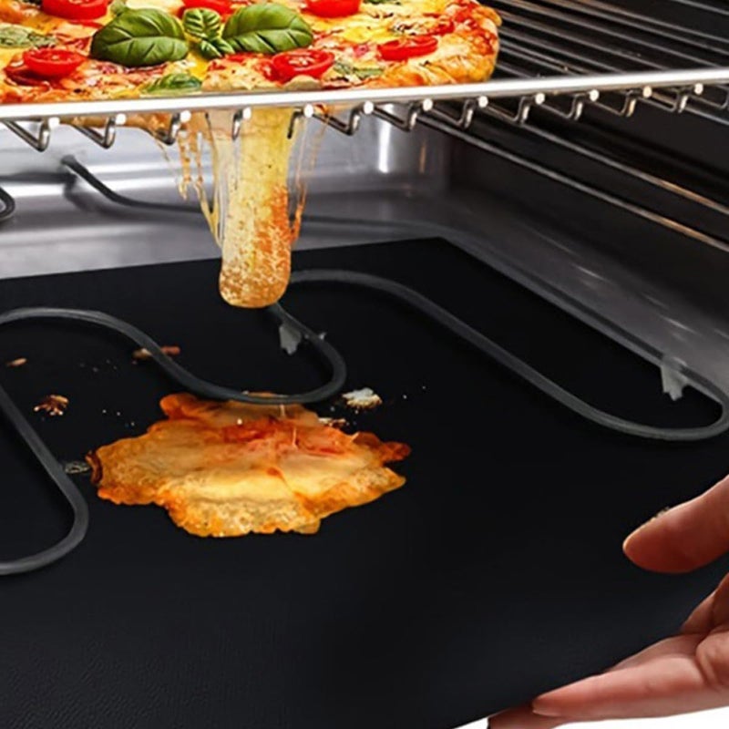 Heat-resistant Bbq Grill Mat Non-stick Baking Oven Liner 2pcs 330x400mm Thin Black Reusable Cooking Mats for Outdoor Patio and Indoor Oven Protection - Image 4