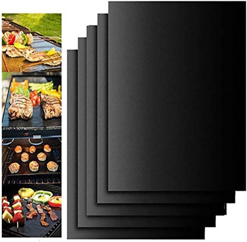 Heat-resistant Bbq Grill Mat Non-stick Baking Oven Liner 2pcs 330x400mm Thin Black Reusable Cooking Mats for Outdoor Patio and Indoor Oven Protection - Image 5