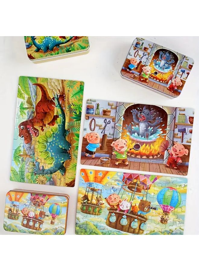 Space Adventure Wooden Puzzle Board 60 Pcs Iron Box Childrens Educational Toy - Image 4