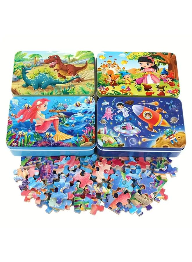 Space Adventure Wooden Puzzle Board 60 Pcs Iron Box Childrens Educational Toy - Image 5
