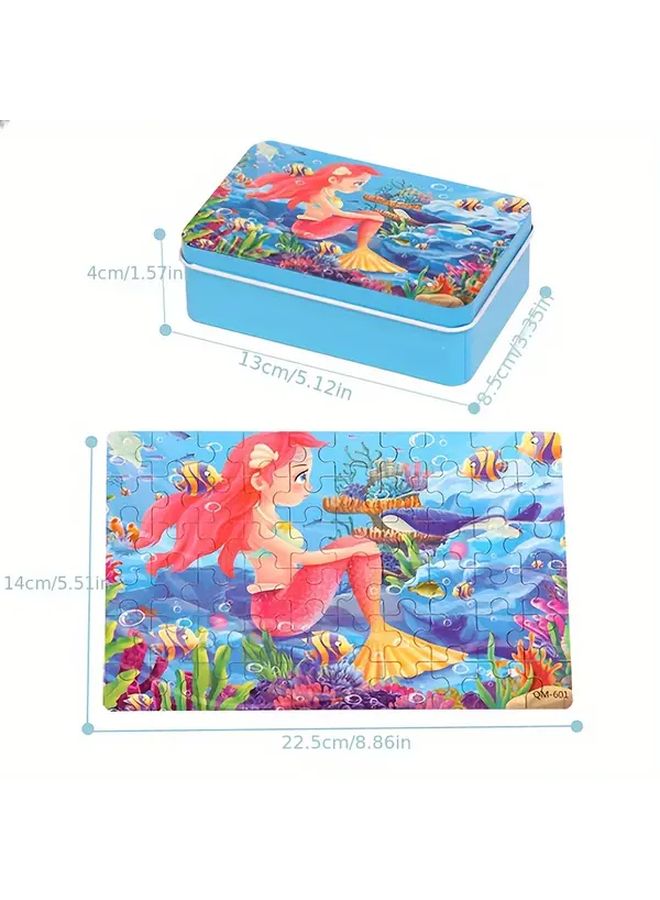 Space Adventure Wooden Puzzle Board 60 Pcs Iron Box Childrens Educational Toy - Image 3