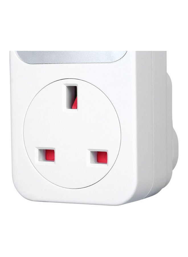 NIBEMINENT - Countdown Timer Socket with 2 USB Port White - Image 1