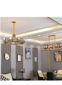 ماركة غير محددة علاقي نجف سقف قزاز  دائري 4 لمبه  بتصميم عصري  - Image 3