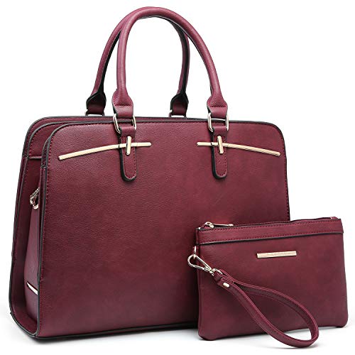 DASEIN Women Handbag Wallet Tote Shoulder Hobo Bag Top Handle Satchel Purse Set 2pcs with 3 Compartments - Image 1