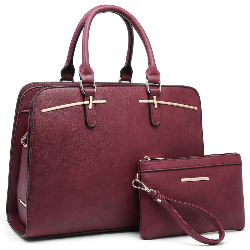DASEIN Women Handbag Wallet Tote Shoulder Hobo Bag Top Handle Satchel Purse Set 2pcs with 3 Compartments - Image 4