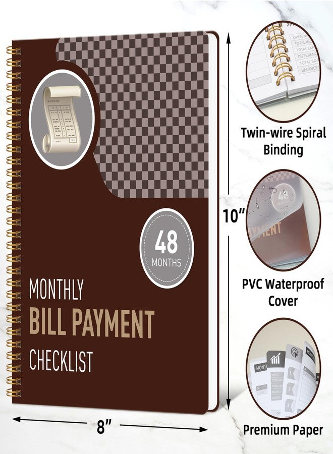 Kamoy Undated Monthly Bill Payment - 48-Month Undated Financial Organizer with Income Tracker, Savings & Debt Management, Yearly Goals, Expense Tracking 8.7×10.6 In, Brown - Image 2