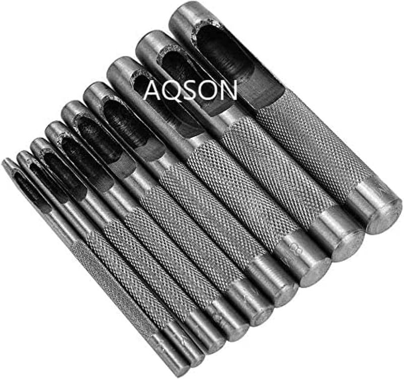 AQ AQSON طقم مثقاب مجوف AQSON 9 قطع (2.5 مم - 10 مم) - أداة حرفة جلدية من الصلب الكربوني - Image 3