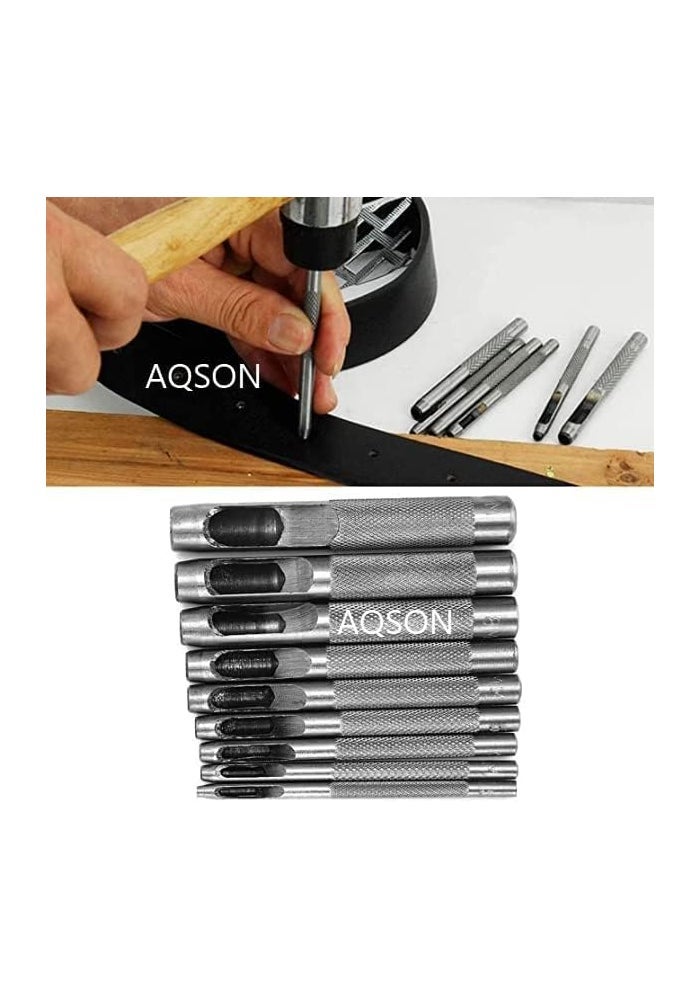 AQ AQSON طقم مثقاب مجوف AQSON 9 قطع (2.5 مم - 10 مم) - أداة حرفة جلدية من الصلب الكربوني - Image 4