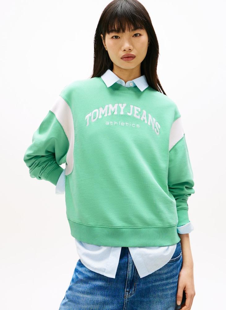 TOMMY JEANS Contrast Logo Embroidery Boxy Sweatshirt - Image 1