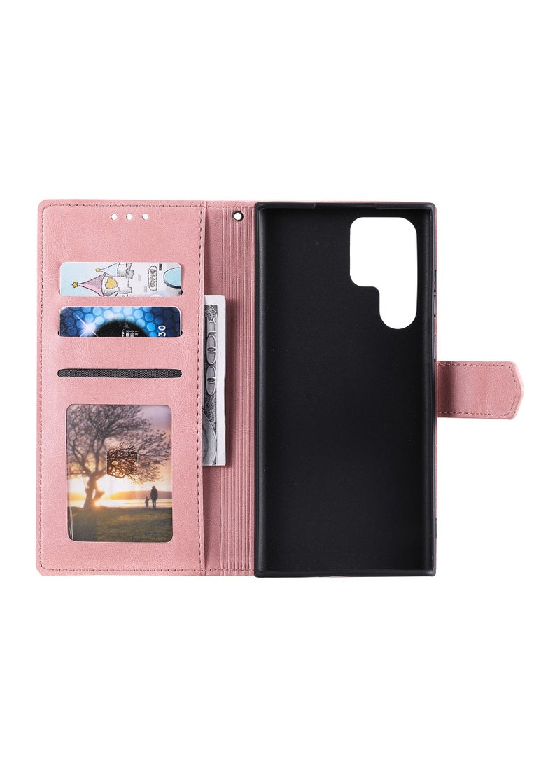 Suteni Color Block Flip Cover Card Slots Leather Phone Case for Samsung - Image 3