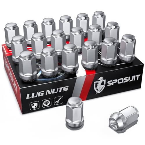 Sposuit M12x1.5 Lug Nuts - Replacement for 2010-2019 Chevrolet Cruze, 2005-2009/2018-2024 Equinox, 1997-2012/2016-2024 Malibu, 2013-2024 Trax - Closed End Chrome Lug Nut(20 Pcs) - Image 1